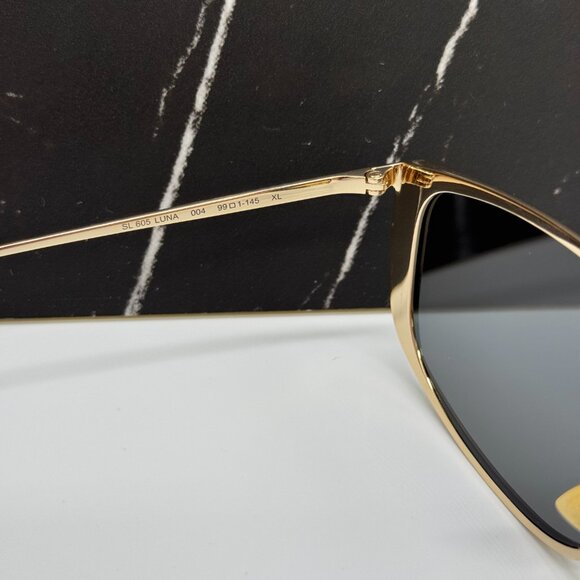 NEW SAINT LAURENT SL605 LUNA 004 SUNGLASSES WOMEN SQUARE GOLD EYEWEAR SL 605